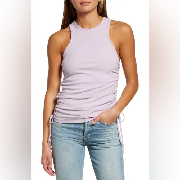 Wayf Lilac Ruched Tank Top - Picture 1 of 4